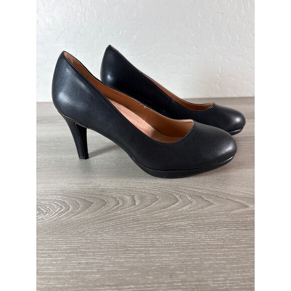 Naturalizer Michelle Women’s Black Leather 3 Inch Heels Size 8 Wide EU 38.5 NWOB - Picture 1 of 8